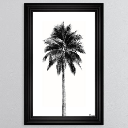 Black And White Palm Trees 1 Framed Wall Art