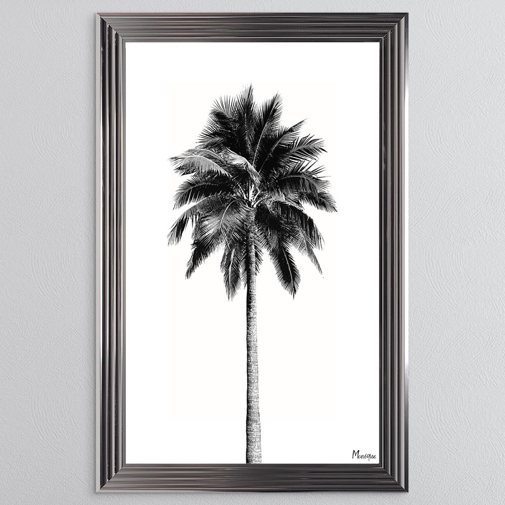 Black And White Palm Trees 1 Framed Wall Art