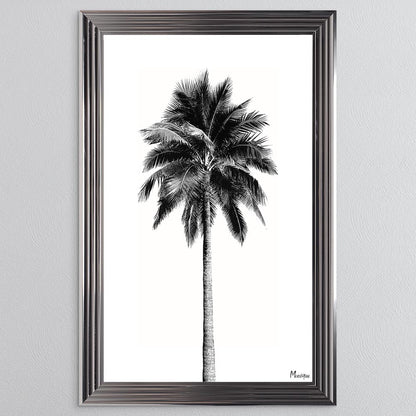 Black And White Palm Trees 1 Framed Wall Art