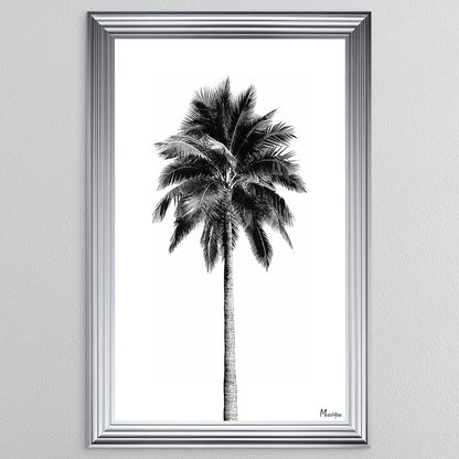 Black And White Palm Trees 1 Framed Wall Art