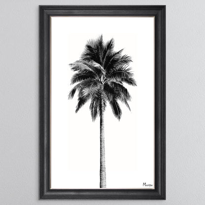 Black And White Palm Trees 1 Framed Wall Art