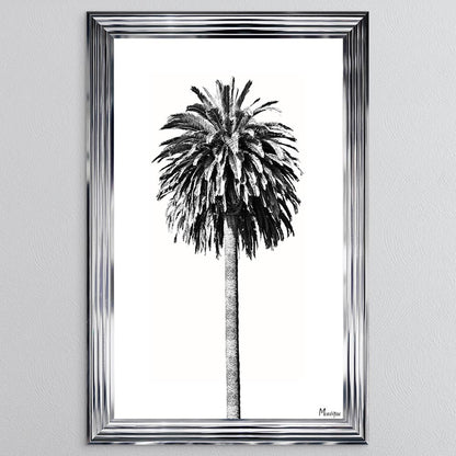 Black And White Palm Trees 2 Framed Wall Art