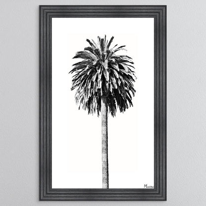 Black And White Palm Trees 2 Framed Wall Art