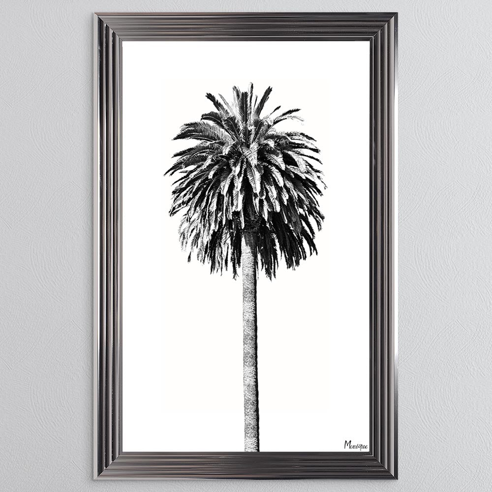 Black And White Palm Trees 2 Framed Wall Art