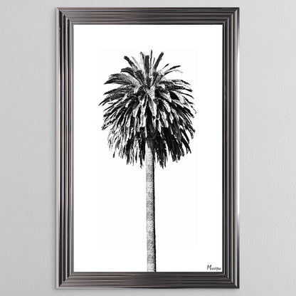 Black And White Palm Trees 2 Framed Wall Art