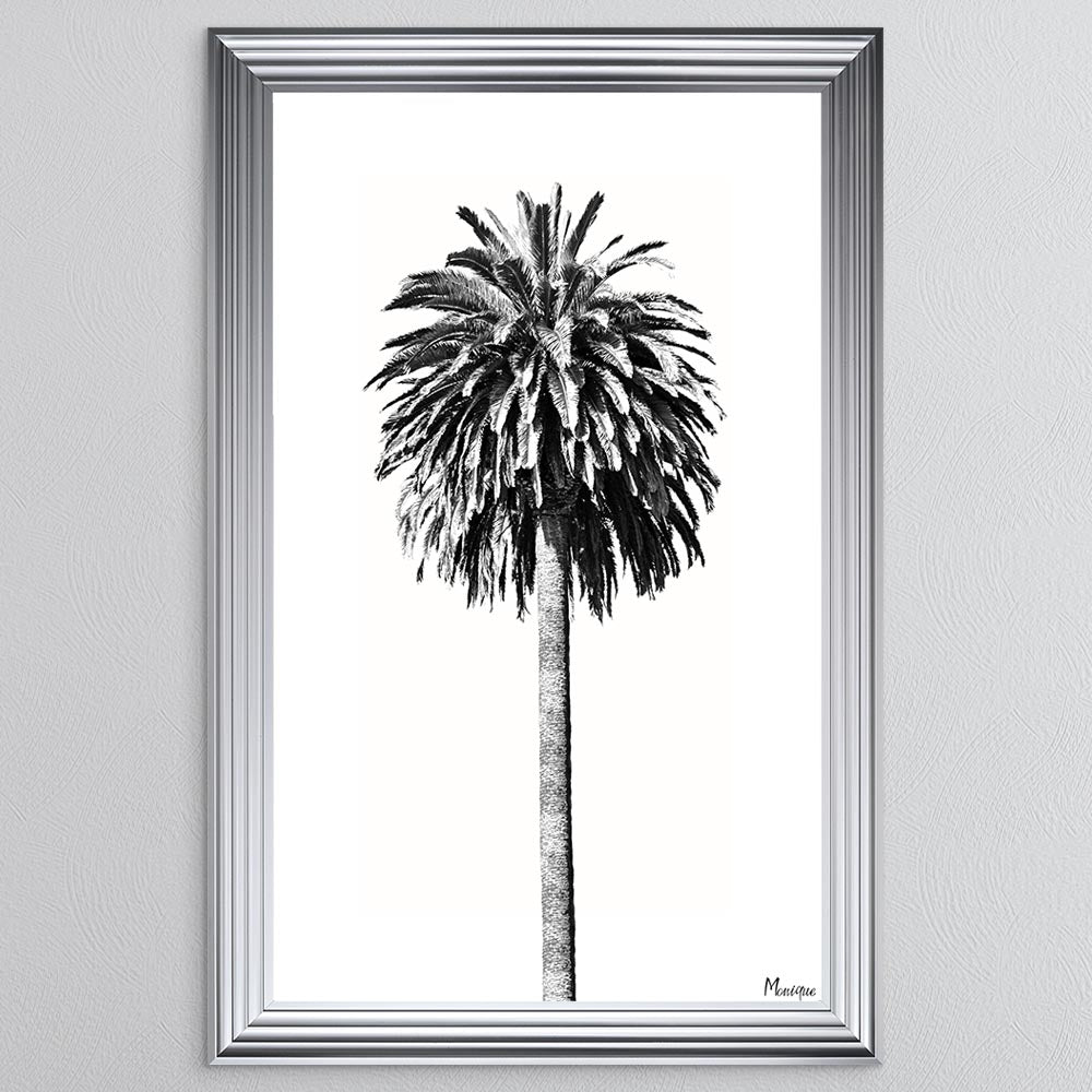 Black And White Palm Trees 2 Framed Wall Art
