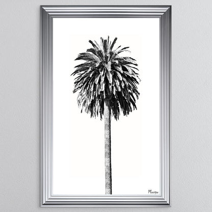 Black And White Palm Trees 2 Framed Wall Art