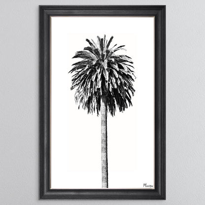 Black And White Palm Trees 2 Framed Wall Art
