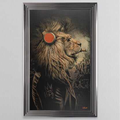 Headphone Lion Framed Wall Art