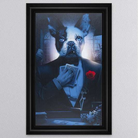 Rose Frenchie Framed Wall Art