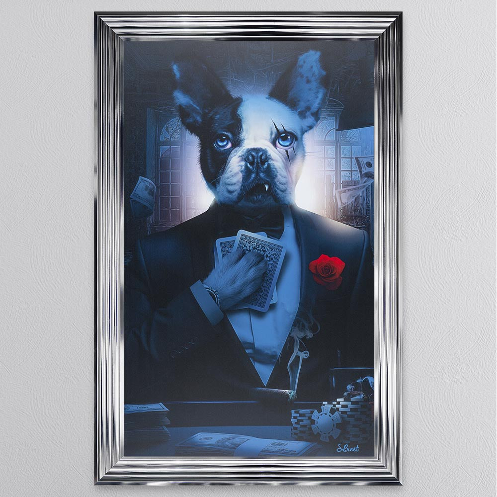 Rose Frenchie Framed Wall Art