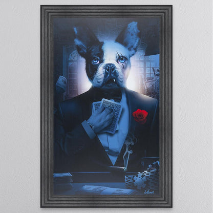 Rose Frenchie Framed Wall Art