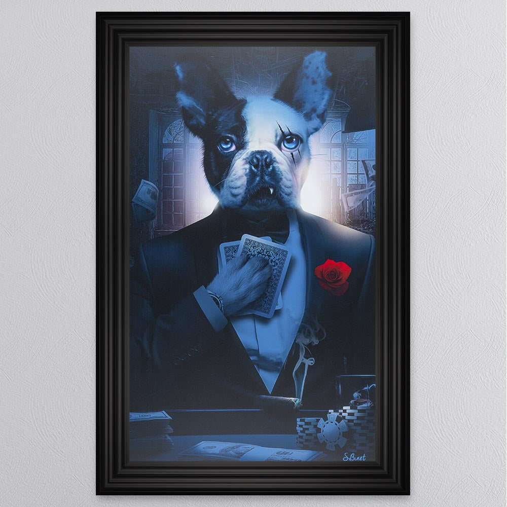 Rose Frenchie Framed Wall Art