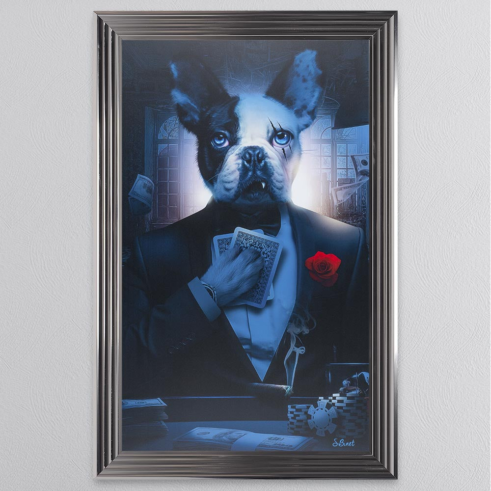 Rose Frenchie Framed Wall Art