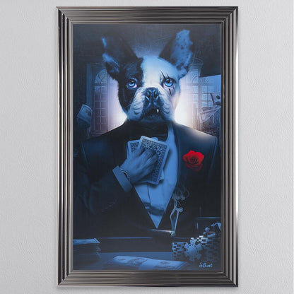 Rose Frenchie Framed Wall Art