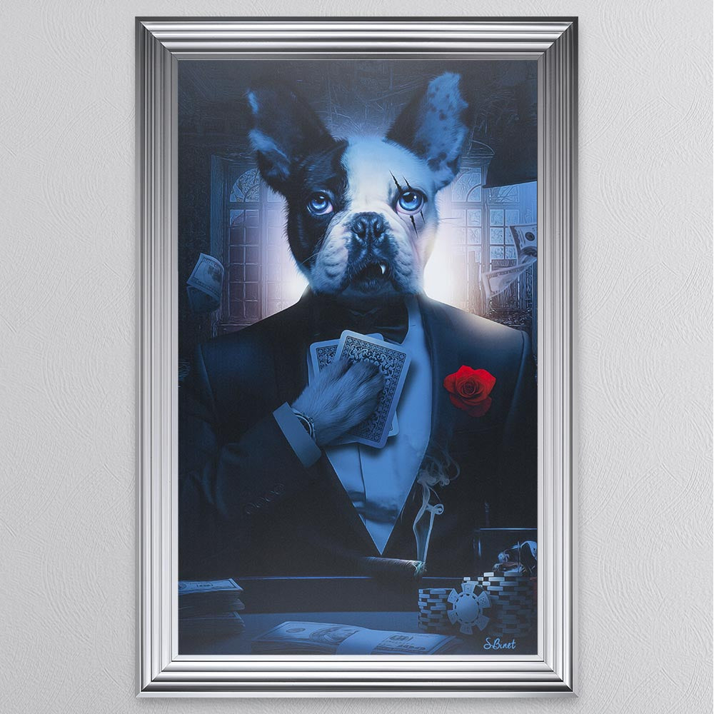 Rose Frenchie Framed Wall Art