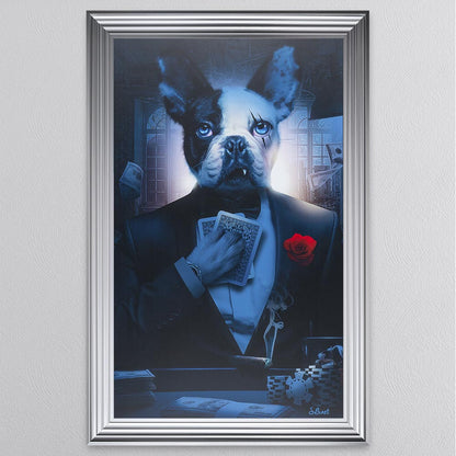 Rose Frenchie Framed Wall Art