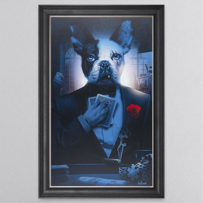 Rose Frenchie Framed Wall Art