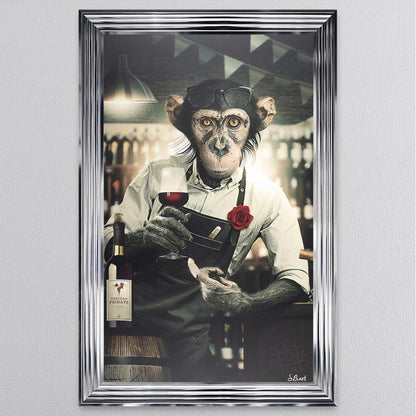 Wine Monkey Framed Wall Art