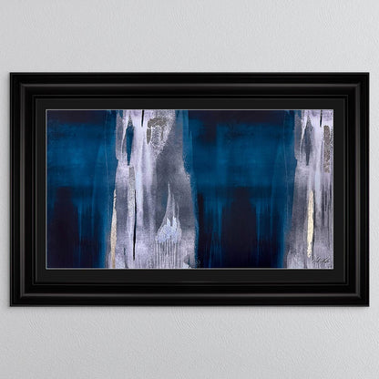 Teal Abstract with Black Mount Framed Wall Art