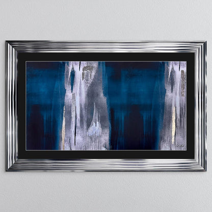 Teal Abstract with Black Mount Framed Wall Art