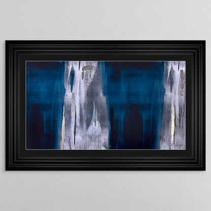Teal Abstract with Black Mount Framed Wall Art