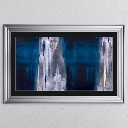 Teal Abstract with Black Mount Framed Wall Art