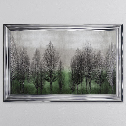 Green Tree Line Framed Wall Art