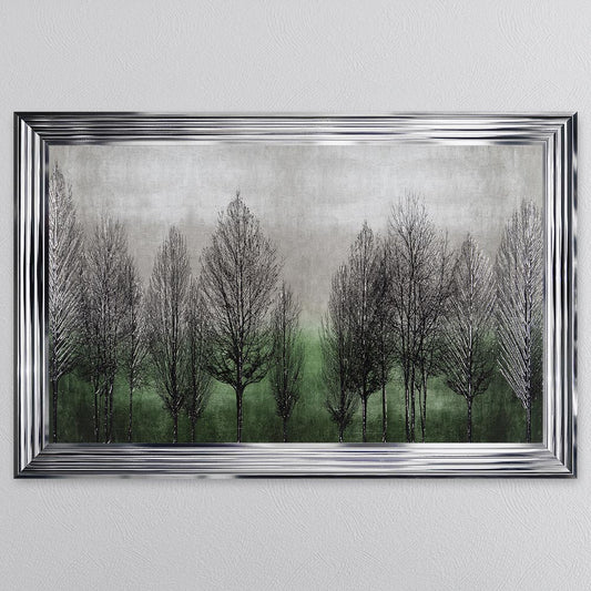 Green Tree Line Framed Wall Art