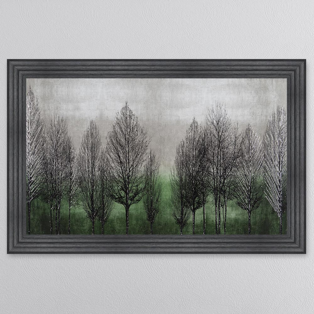 Green Tree Line Framed Wall Art