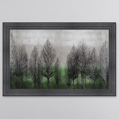 Green Tree Line Framed Wall Art