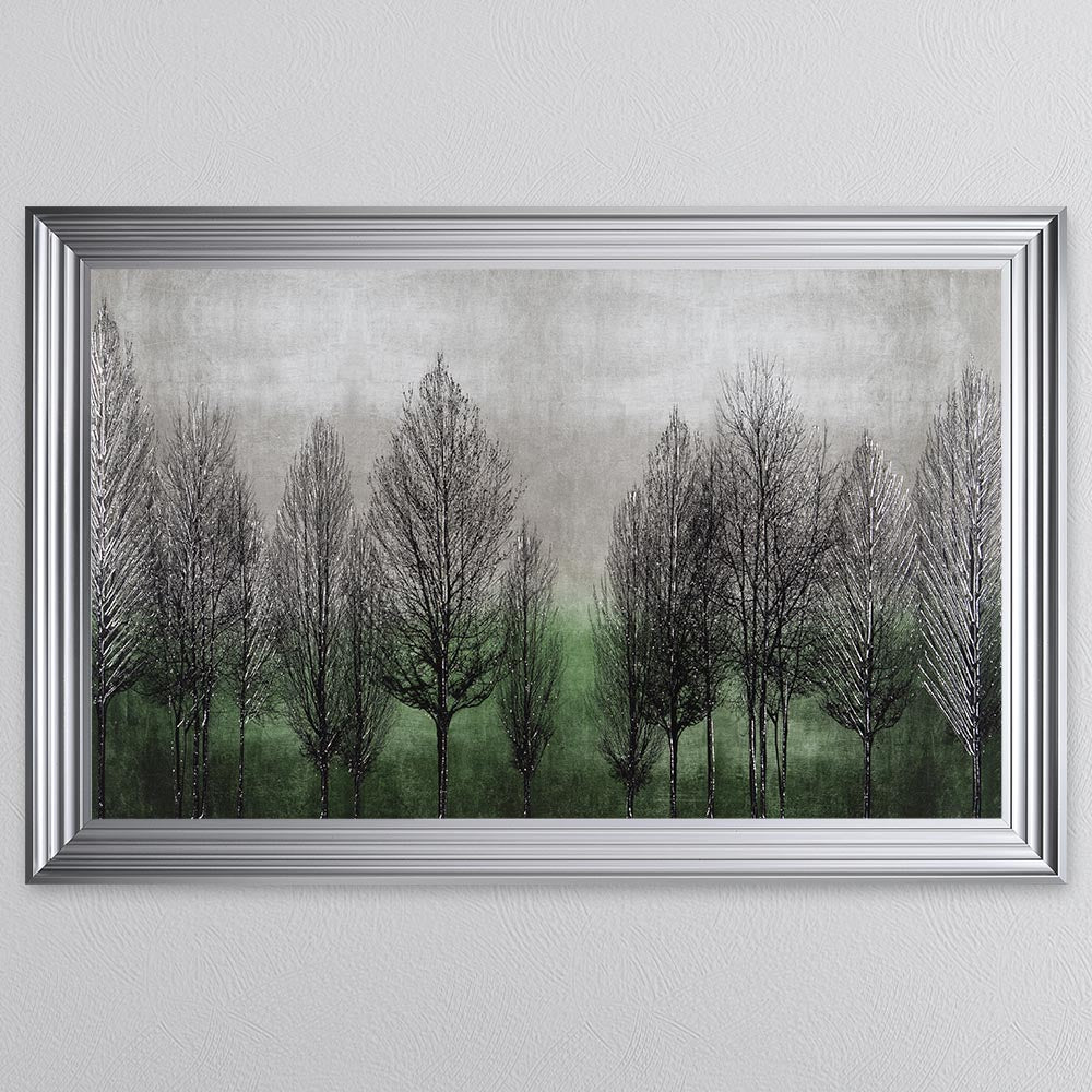 Green Tree Line Framed Wall Art