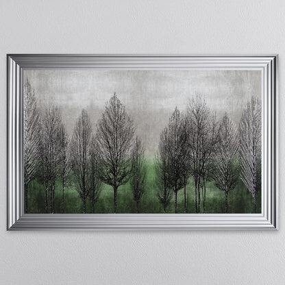 Green Tree Line Framed Wall Art