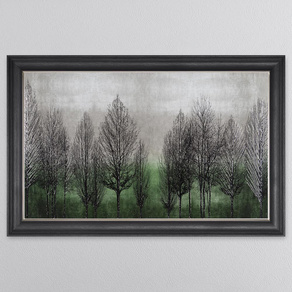 Green Tree Line Framed Wall Art