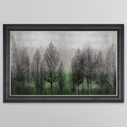 Green Tree Line Framed Wall Art