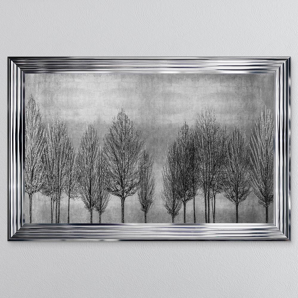 Silver Tree Line Framed Wall Art