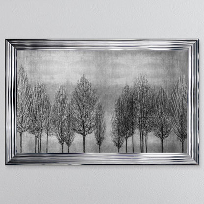Silver Tree Line Framed Wall Art