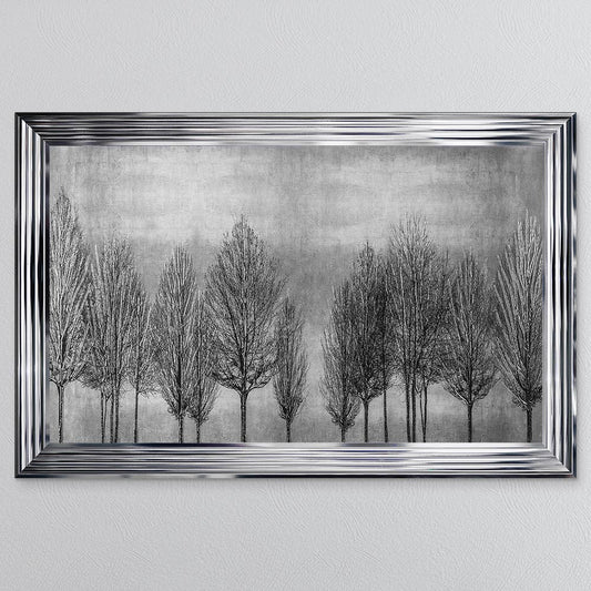 Silver Tree Line Framed Wall Art