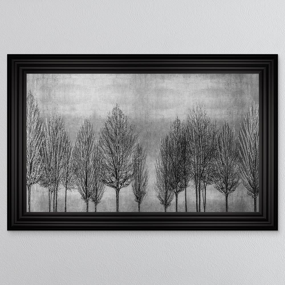 Silver Tree Line Framed Wall Art