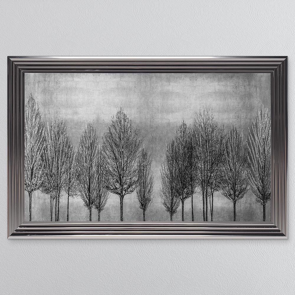 Silver Tree Line Framed Wall Art