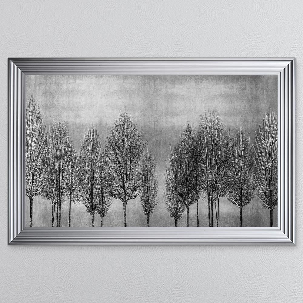 Silver Tree Line Framed Wall Art