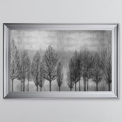 Silver Tree Line Framed Wall Art
