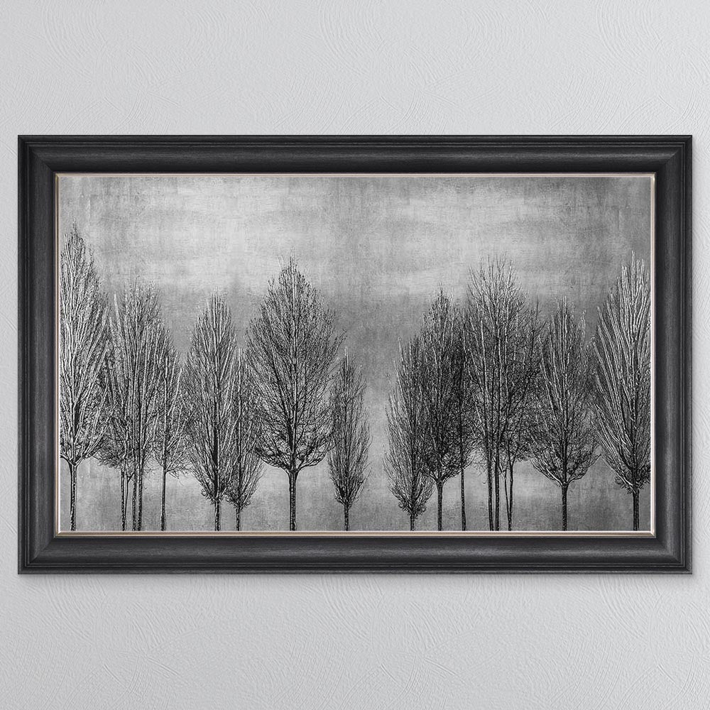 Silver Tree Line Framed Wall Art