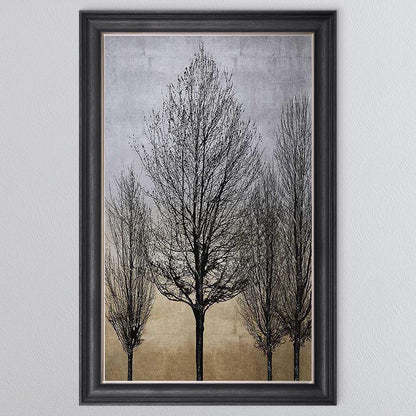 Trees On Gold & Silver 2 Framed Wall Art
