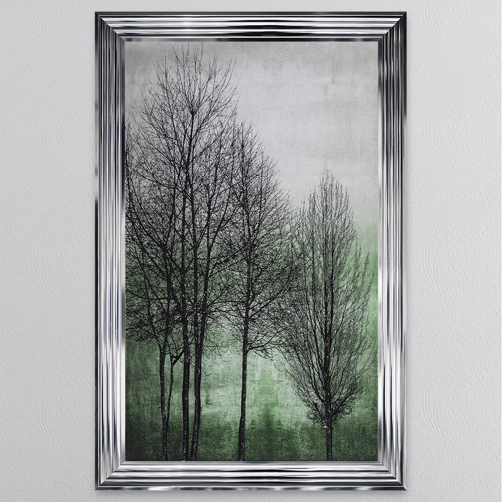 Trees On Green 1 Framed Wall Art