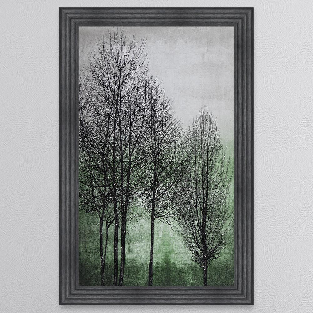 Trees On Green 1 Framed Wall Art