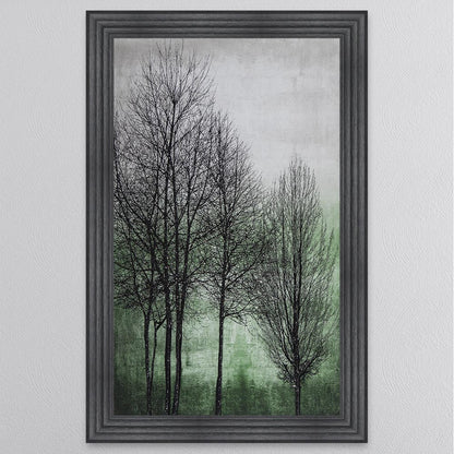 Trees On Green 1 Framed Wall Art