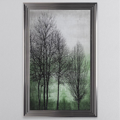 Trees On Green 1 Framed Wall Art