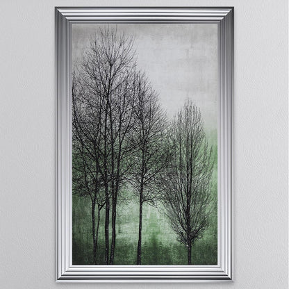 Trees On Green 1 Framed Wall Art