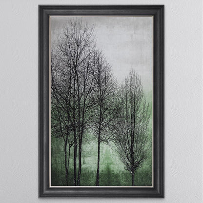 Trees On Green 1 Framed Wall Art